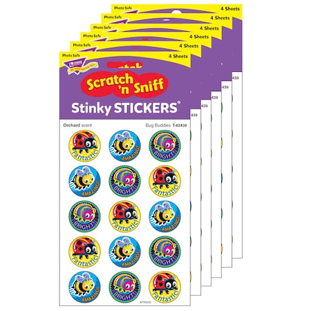 Trend Enterprises Bug Buddies/Orchard Stinky Stickers, PK360 T83439
